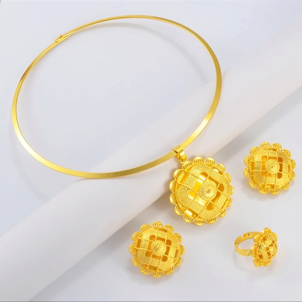 Habesha Jewelry Set gold plated | Ethiopian Jewelry Set | Eritrean Jewelry Set